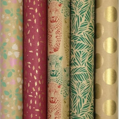 Afbeelding van CHARLIZE cadeaupapier inpakpapier 2 meter x 70 cm 5 Rollen