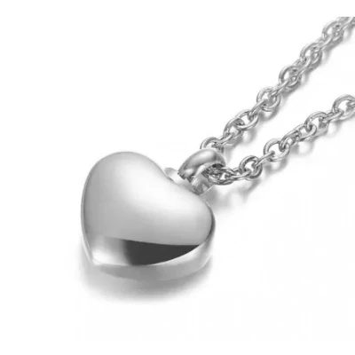 Afbeelding van Dutch Duvall ashanger Hart zilver zilverkleurig met ketting en vulsetje Assieraad RVS edelstaal as sieraad voor
