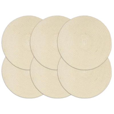 Afbeelding van Placemats 6 st rond 38 cm katoen natuurlijk