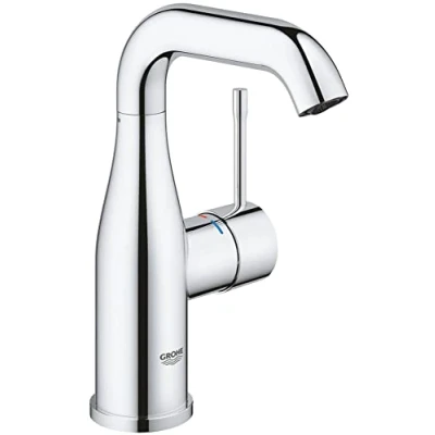Afbeelding van Grohe essence new wastafelmengkraan m size po waste eengreeps 1 gats 193mm hoogte glad 114mm uitloop draaibaar chroom 23798001