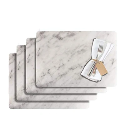 Afbeelding van Westmark Set Placemats, 4 delige Set, Saleen Collectie MARMOR Wit 43,5 x 30 cm