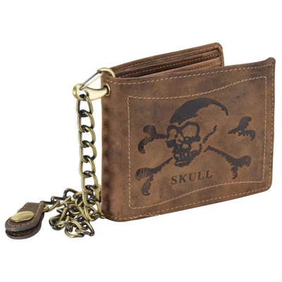 Afbeelding van Greenburry Vintage Skull Portemonnee leer 12 cm