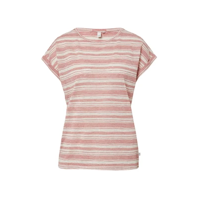 Afbeelding van QS Ringel AUS MIX Tshirt print, Dames, Maat: Small, Papaya