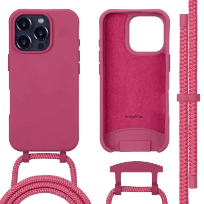 Afbeelding van Apple iPhone 16 Pro Max MagSafe Hoesje Siliconen en TPU (zacht) imoshion Softcase/Koordhoesje/Backcover Rood Telefoonhoesje Black Friday Deals