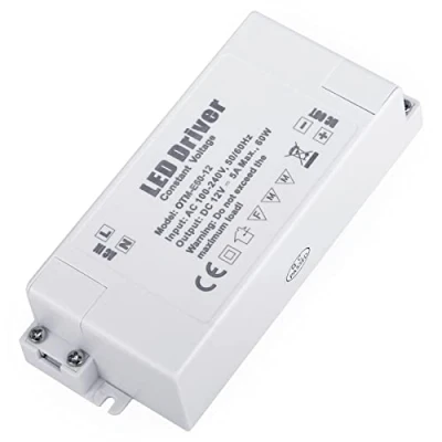 Afbeelding van VARICART IP44 12V 5A 60W LED Stuurprogramma, Universele Gereguleerde AC DC Stroomvoorziening, Constante Spanningstransformatoradapter voor CCTV Camerastriplicht G4 MR11 MR16 GU5.3 Lamp (Pak van 1)