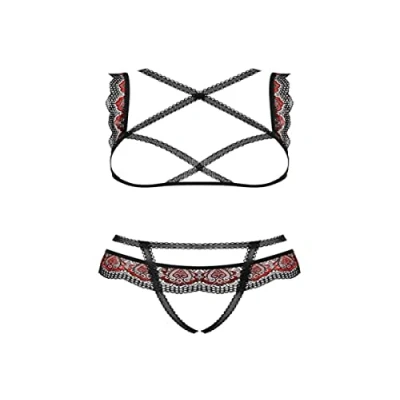Afbeelding van Obsessive Megies 2 pcs Set Zwart L/XL