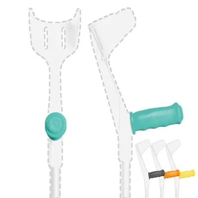 Afbeelding van MySleeve Handvathoezen (2 stuks) met Gelkussen voor Krukken, voorkomt Vallende Krukken Handgrepen Pads, Cover NIET Anatomische 21x6,5x9 cm, turquoise (excl. kruk)