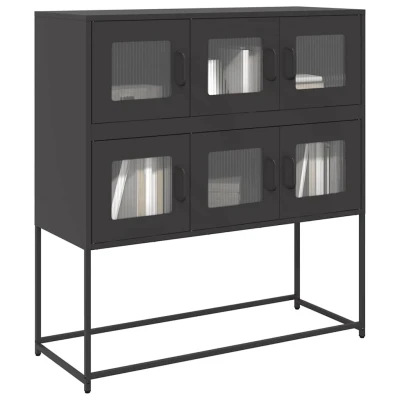 Afbeelding van vidaXL Dressoir 100,5x39x107 cm koudgewalst staal zwart