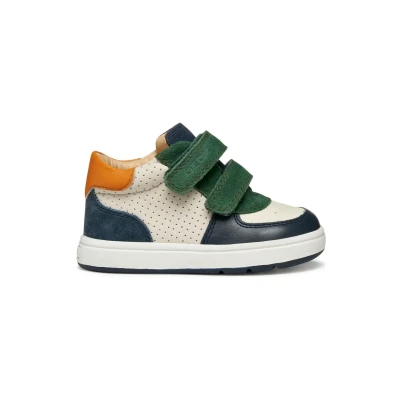 Afbeelding van Geox Sneakers laag voor kinderen, Maat: 24, Ivory green Leer en textiel
