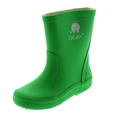 Afbeelding van Celavi Kinderen unisex waterdichte rubberlaarzen, 100% natuurlijk rubber regenlaarzen, maat: 19, kleur: groen, 1147