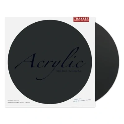 Afbeelding van THAKKER Acryl Mat Satin Black Platenspelermat van gesatineerd acrylglas Zwart 300 mm diameter voor 12&#039; draaitafels