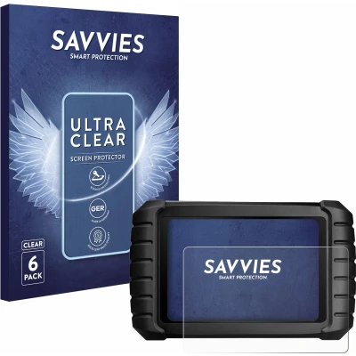 Afbeelding van Savvies Screenprotector voor iCarsoft CR Max Folie Beschermfolie transparant (6 Stuks)