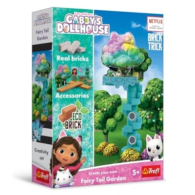 Afbeelding van Trefl Brick Trick Gabby&#039;s Dollhouse: Fairy Tail Garden Bouw met bakstenen, EKO bakstenen blokken, Herbruikbaar, Creatieve set voor kinderen vanaf 5 jaar
