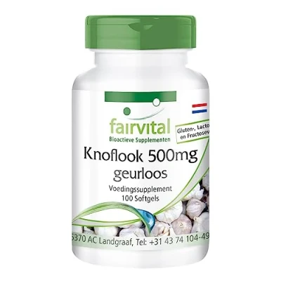 Afbeelding van Fairvital knoflook capsules 500mg geurloos 100:1 extract 100 softgels