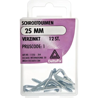 Afbeelding van Deltafix Schroefduimen verzinkt 25 mm 12 stuks