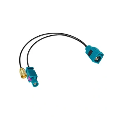 Afbeelding van Vecys Fakra Z Vrouw naar Man SMB Adapter Splitter Kabel RG174 30 cm / 12 inch Compatibel met DAB Auto Truck Radio Stereo Ontvanger Tuner
