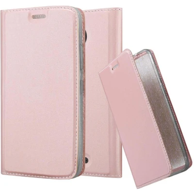 Afbeelding van Cadorabo Hoesje geschikt voor Motorola MOTO C in CLASSY ROSE GOUD Beschermhoes met magnetische sluiting, standfunctie en kaartvakje Book Case Cover Etui