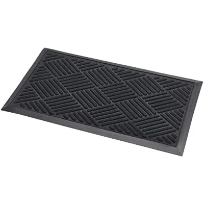 Afbeelding van Addis Thirsk 517496 Deurmat, zeer absorberend, 100% polypropyleen, parket, designpaal, 70 x 40 cm, zwart, 70_x_40_cm
