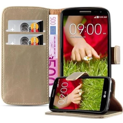 Afbeelding van Cadorabo Hoesje geschikt voor LG G2 MINI in CAPPUCCINO BRUIN Beschermhoes met magnetische sluiting, standfunctie en kaartvakje Book Case Cover Etui