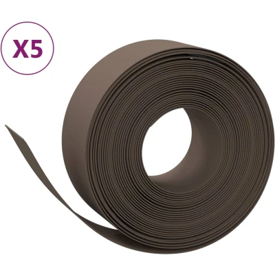 Afbeelding van vidaXL Tuinranden 5 st 10 m 20 cm polyetheen bruin