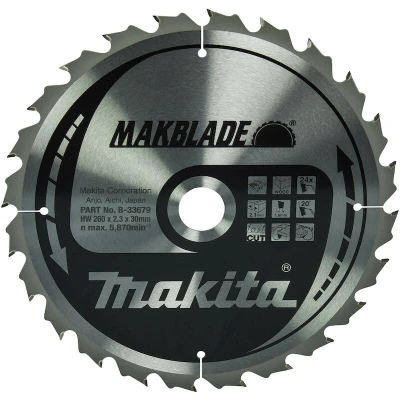 Afbeelding van Makita Zaagblad.Hout 260X30x2,3 24T 20G B 33679