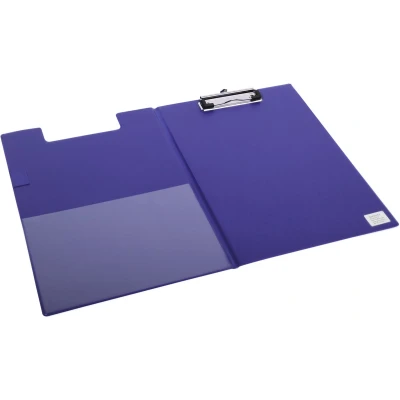 Afbeelding van Klembordmap Quantore A4 staand PVC blauw met 100mm klem + penlus