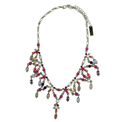 Afbeelding van Behave Ketting goud kleur met stenen multi 40 cm