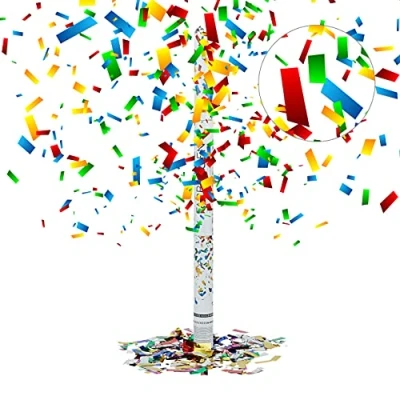 Afbeelding van Relaydays party popper 80 cm, confettikanon, carnaval, feestartikel, decoratie voor bruiloft, meerkleurig