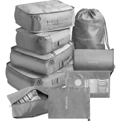 Afbeelding van Packing Cubes Koffer Organizer Set 9 Delig grijs