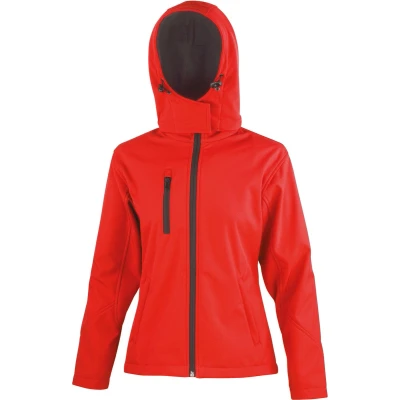 Afbeelding van Result Core Ladies Tx Performance Hooded Soft Shell Jacket R230F Red / Black M