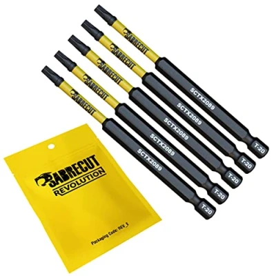 Afbeelding van 5 x SabreCut SCTX2089_5 89 mm T20 TX20 magnetische slagschroevendraaier Bits Set Torx Heavy Duty Compatibel met Dewalt Milwaukee Bosch Makita en meer