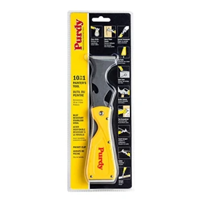 Afbeelding van Purdy 10 in 1 opvouwbare schilder multitool roestvrij staal schraper kitt mes hamerhead nagelset