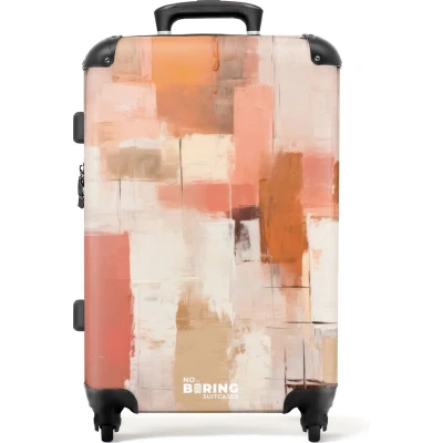 Afbeelding van NoBoringSuitcases.com® Koffer groot Rolkoffer lichtgewicht Abstracte pastel kleuren Reiskoffer met 4 wielen Grote trolley XL 20 kg bagage