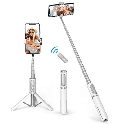 Afbeelding van ATUMTEK Bluetooth Selfie Stick Driepoot, Mini Verlengbare 3 in 1 Aluminium met Draadloze Verre en Driepoot Tribune 360 Omwenteling voor iPhone 11/11 Pro/XS Max/XS/XR/X/8/7, Samsung Smartphone