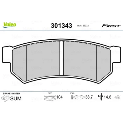 Afbeelding van Valeo Remblokset 301343