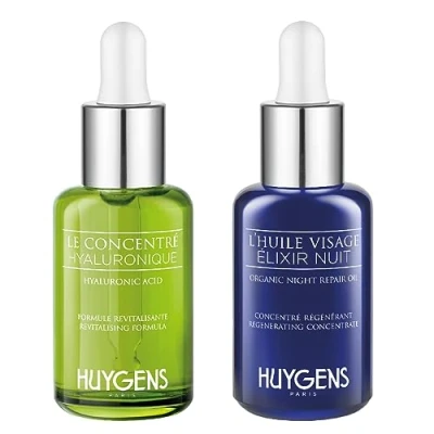 Afbeelding van The Day &amp; Night Duo HUYGENS 2 Face Concentrates Revitalizing Concentrate and Repair Oil All skin types Organic Natural Vegan Made In France x 30 ml