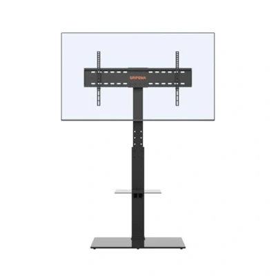 Afbeelding van GRIFEMA GB3002 Universele vloerstaande tv standaard voor plasma /lcd /led tv&#039;s tot 85 inch, met 2 laags gehard glazen plank, maximaal gewicht 60 kg, 400x800mm