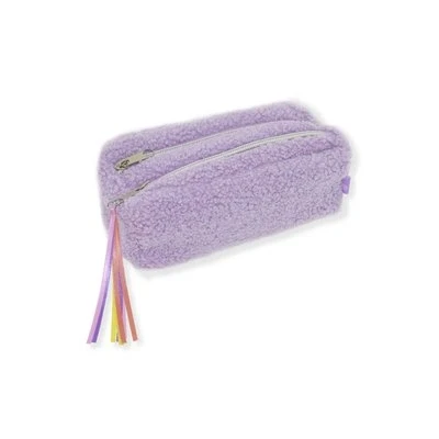 Afbeelding van Kangaro etui Beach Happy paars bont 18x8x7cm twee vakken K PM320032