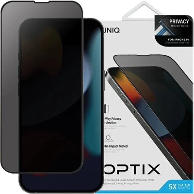 Afbeelding van UNIQ Optix Privacy gehard glas voor iPhone 14/13/13 Pro met applicator
