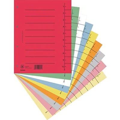 Afbeelding van DONAU 8610001S 99 pak van 100 tabbladen/van gerecycled karton 250 g/m² met lijnopdruk voor DIN A4 4 voudige perforatie tabbladen agenda kalender