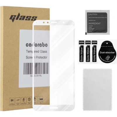 Afbeelding van Cadorabo Screenprotector geschikt voor Huawei Y6 PRIME Volledig scherm pantserfolie Beschermfolie in TRANSPARANT met WIT Gehard (Tempered) display beschermglas 9H hardheid 3D Touch