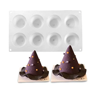Afbeelding van 3D Franse mousse siliconen mal, DIY dessert cake bakken kaarsvorm, 8 Gaten Kerstboom C