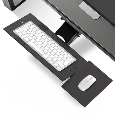 Afbeelding van Uncaged Ergonomics KT1 Onder Desk Computer Keyboard Tray with Negative Tilt Zwart
