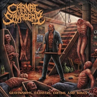 Afbeelding van Carnal Savagery Graveworms Cadavers Coffins &amp; Bones (LP)