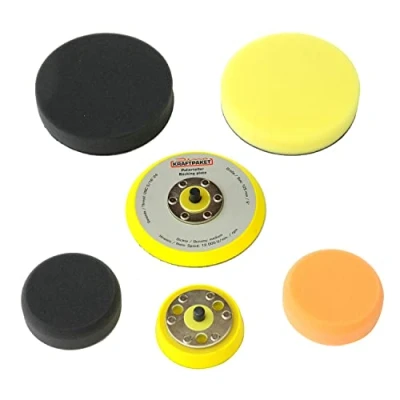 Afbeelding van Dino KRAFTPAKET UPGRADE set bestaande uit 75mm 125mm steunplaat en polijstpads. Geschikt voor excentrische polijstmachine 9mm 650W (640220, 640296) het polijsten van de auto