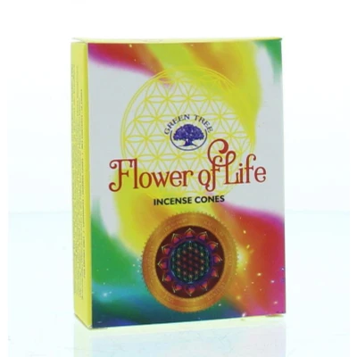 Afbeelding van Green Tree Kegelwierook Flower Of Life, 10 stuks