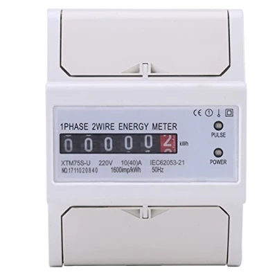 Afbeelding van XTM75S U Digitale Energiemeter LCD Eenfasige 2 Draads Elektrische Meter KWh DIN Rail 10 (40) A