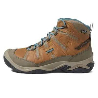 Afbeelding van Keen Circadia MID WP Outdoorschoenen, Dames, Maat: 39, Toasted coconut/north atlantic Leer en textiel