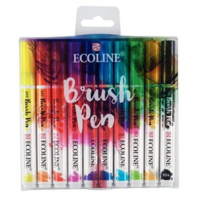 Afbeelding van Brushpen Talens Art Creation Ecoline assorti etui à 10stuks