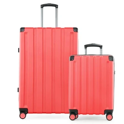 Afbeelding van Hauptstadtkoffer Q Damm Harde Koffer Trolley, TSA, 4 wielen, koraalrood, Set (S+L), kofferset